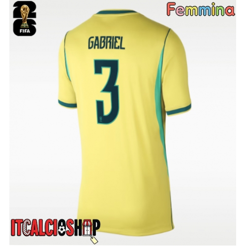 Brasile Gabriel Magalhaes #3 Prima Maglia Femmina Mondiali 2026 Manica Corta